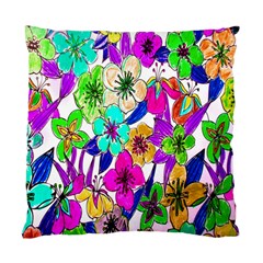 Floral Colorful Background Of Hand Drawn Flowers Standard Cushion Case (one Side) by Simbadda