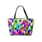 Floral Colorful Background Of Hand Drawn Flowers Shoulder Handbags Front