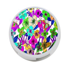 Floral Colorful Background Of Hand Drawn Flowers 4-port Usb Hub (one Side) by Simbadda