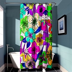 Floral Colorful Background Of Hand Drawn Flowers Shower Curtain 36  X 72  (stall)  by Simbadda