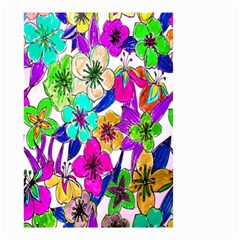 Floral Colorful Background Of Hand Drawn Flowers Small Garden Flag (two Sides) by Simbadda