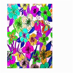 Floral Colorful Background Of Hand Drawn Flowers Large Garden Flag (two Sides) by Simbadda