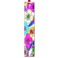 Floral Colorful Background Of Hand Drawn Flowers Large Book Marks by Simbadda