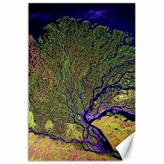 Lena River Delta A Photo Of A Colorful River Delta Taken From A Satellite Canvas 20  X 30   by Simbadda