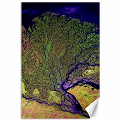 Lena River Delta A Photo Of A Colorful River Delta Taken From A Satellite Canvas 24  X 36  by Simbadda