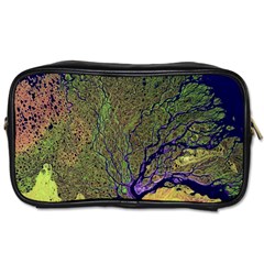 Lena River Delta A Photo Of A Colorful River Delta Taken From A Satellite Toiletries Bags by Simbadda