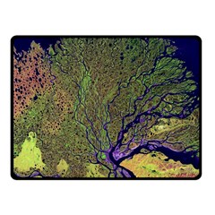 Lena River Delta A Photo Of A Colorful River Delta Taken From A Satellite Fleece Blanket (small) by Simbadda