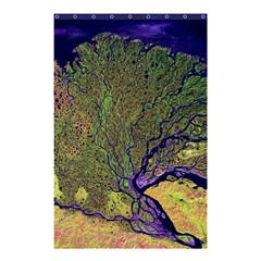 Lena River Delta A Photo Of A Colorful River Delta Taken From A Satellite Shower Curtain 48  X 72  (small)  by Simbadda