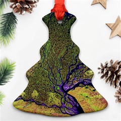 Lena River Delta A Photo Of A Colorful River Delta Taken From A Satellite Christmas Tree Ornament (two Sides) by Simbadda