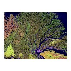 Lena River Delta A Photo Of A Colorful River Delta Taken From A Satellite Double Sided Flano Blanket (mini)  by Simbadda