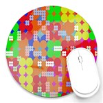 Abstract Polka Dot Pattern Digitally Created Abstract Background Pattern With An Urban Feel Round Mousepads Front