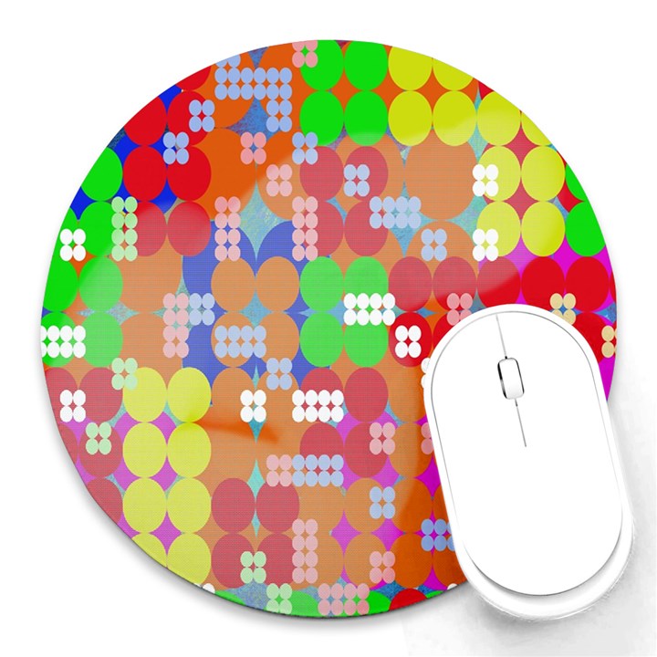 Abstract Polka Dot Pattern Digitally Created Abstract Background Pattern With An Urban Feel Round Mousepads