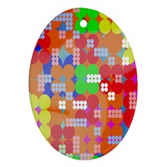 Abstract Polka Dot Pattern Digitally Created Abstract Background Pattern With An Urban Feel Ornament (oval)