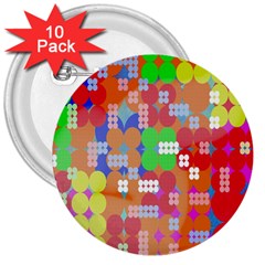 Abstract Polka Dot Pattern Digitally Created Abstract Background Pattern With An Urban Feel 3  Buttons (10 Pack) 