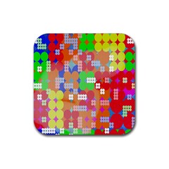 Abstract Polka Dot Pattern Digitally Created Abstract Background Pattern With An Urban Feel Rubber Coaster (square)  by Simbadda