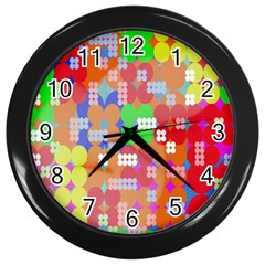 Abstract Polka Dot Pattern Digitally Created Abstract Background Pattern With An Urban Feel Wall Clocks (black) by Simbadda