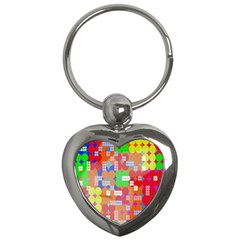 Abstract Polka Dot Pattern Digitally Created Abstract Background Pattern With An Urban Feel Key Chains (heart)  by Simbadda