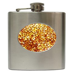 Yellow Abstract Background Hip Flask (6 Oz) by Simbadda