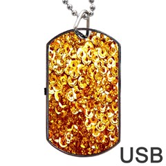 Yellow Abstract Background Dog Tag Usb Flash (one Side) by Simbadda