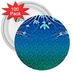 Floral 2d Illustration Background 3  Buttons (100 Pack) 