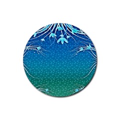 Floral 2d Illustration Background Rubber Coaster (round) 