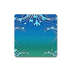 Floral 2d Illustration Background Square Magnet