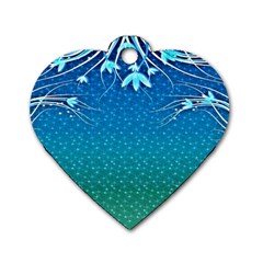 Floral 2d Illustration Background Dog Tag Heart (one Side)