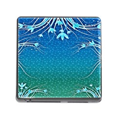 Floral 2d Illustration Background Memory Card Reader (square)