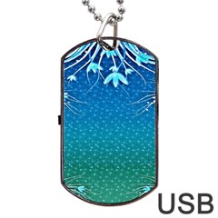 Floral 2d Illustration Background Dog Tag Usb Flash (two Sides)