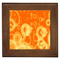 Retro Orange Circle Background Abstract Framed Tiles by Nexatart