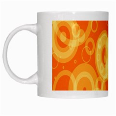 Retro Orange Circle Background Abstract White Mugs by Nexatart