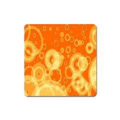 Retro Orange Circle Background Abstract Square Magnet by Nexatart