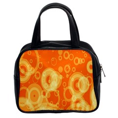 Retro Orange Circle Background Abstract Classic Handbags (2 Sides) by Nexatart