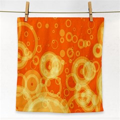 Retro Orange Circle Background Abstract Face Towel by Nexatart