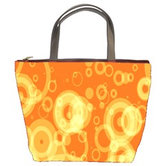 Retro Orange Circle Background Abstract Bucket Bags by Nexatart