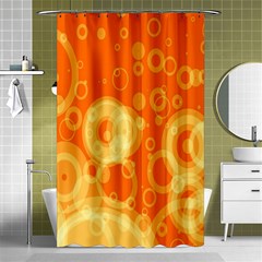 Retro Orange Circle Background Abstract Shower Curtain 48  X 72  (small)  by Nexatart