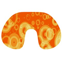 Retro Orange Circle Background Abstract Travel Neck Pillows by Nexatart