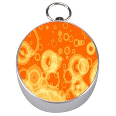 Retro Orange Circle Background Abstract Silver Compasses by Nexatart