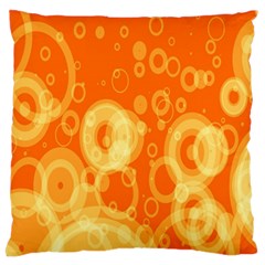 Retro Orange Circle Background Abstract Large Flano Cushion Case (one Side) by Nexatart