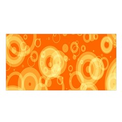 Retro Orange Circle Background Abstract Satin Shawl by Nexatart