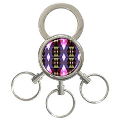 Geometric Abstract Background Art 3-ring Key Chains