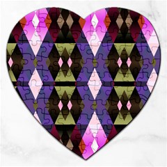 Geometric Abstract Background Art Jigsaw Puzzle (heart) by Nexatart