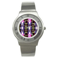 Geometric Abstract Background Art Stainless Steel Watch by Nexatart