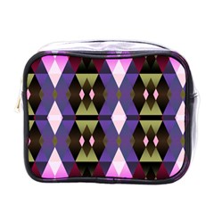 Geometric Abstract Background Art Mini Toiletries Bags by Nexatart