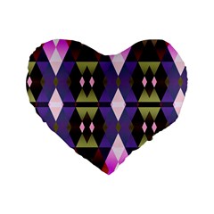 Geometric Abstract Background Art Standard 16  Premium Flano Heart Shape Cushions