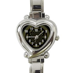 Dark Portal Fractal Esque Background Heart Italian Charm Watch