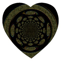 Dark Portal Fractal Esque Background Jigsaw Puzzle (Heart)