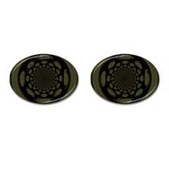 Dark Portal Fractal Esque Background Cufflinks (Oval)