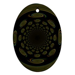 Dark Portal Fractal Esque Background Oval Ornament (two Sides) by Nexatart