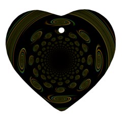 Dark Portal Fractal Esque Background Heart Ornament (two Sides) by Nexatart